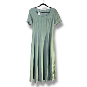 Laura‎ Ashley Womens Sz US 8 UK 12 Dress Green 100% Silk Fully Lined Cottagecore